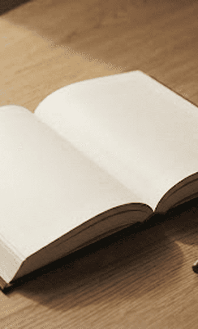 A book on a wooden table